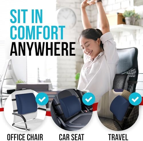FORTEM XL Memory Foam Chair Cushion with Back Support
