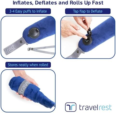 TRAVELREST All-in-One Travel Pillow with Washable Cover