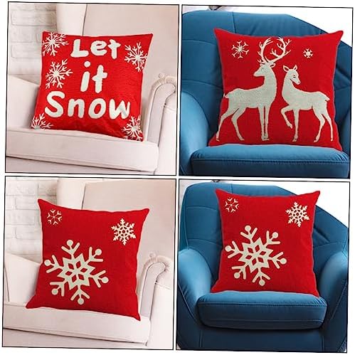 Veemoon 2pcs Christmas Cushion Covers Decorative Pillow Protectors