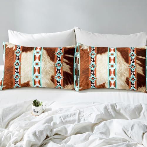 Castle Fairy Cowhide Print Twin Fitted Sheet with Pillowcase