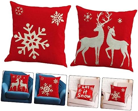 Veemoon 2pcs Christmas Cushion Covers Decorative Pillow Protectors