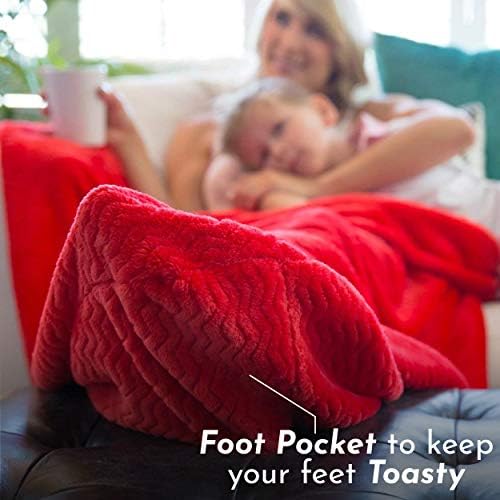 PediPocket Foot Pocket Blanket - Red 50 x 70