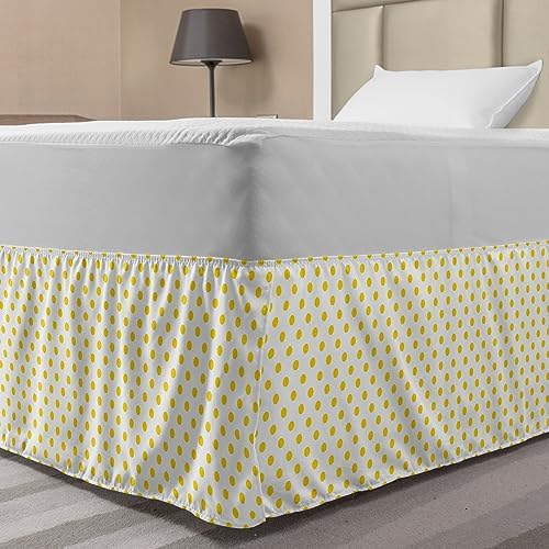 Ambesonne Yellow Bedskirt with Retro Design