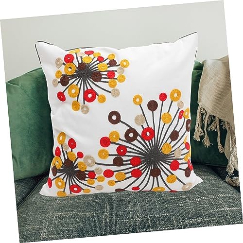 2pcs Ethnic Flower Patterned Canvas Throw Pillow Covers Bohemia Style
