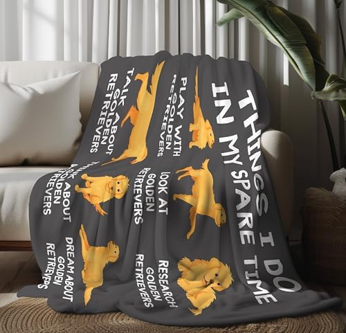 Things I Do In My Spare Time Golden Retrievers Blanket 50x60inch