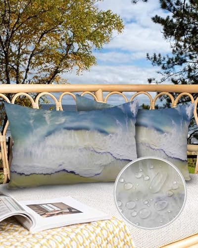 Waterproof Pillow Protector 2 Pack - 12x20 Inch Zipper Encasement