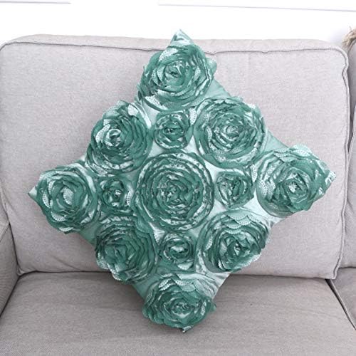 Cabilock 42x42cm Square Pillow Case with 3D Flower Embroidery