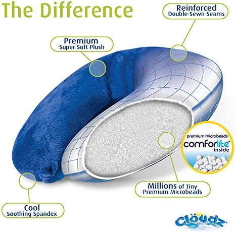 Cloudz Dual Comfort Microbead Travel Neck Pillow - Grey