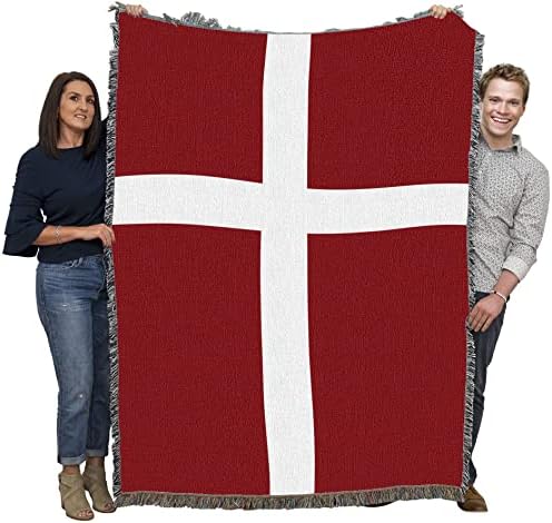 Pure Country Weavers Danish Flag Blanket - Woven Cotton Throw 1