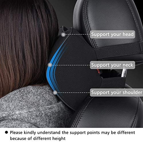 Aukee Memory Foam Car Neck Pillow with Leather Cover Black 1PC