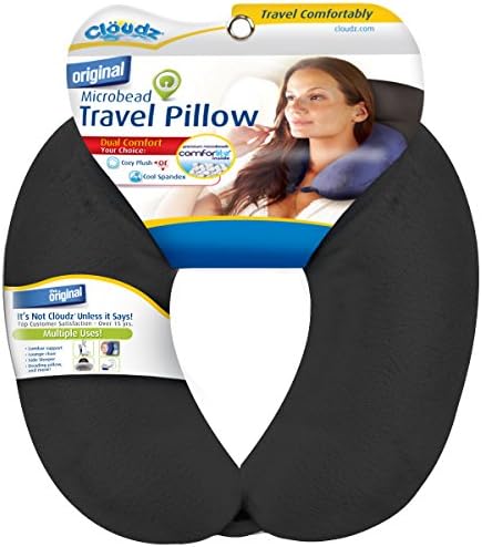 Cloudz Dual Comfort Microbead Travel Pillow - Black