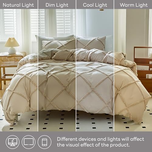Boho Duvet Cover Set TwinTwin XL 2 Pieces Khaki