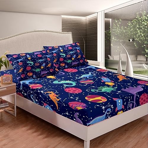 Kids Cute Dino Sheet Set with 2 Pillowcases