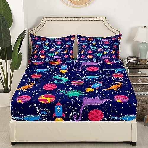Kids Cute Dino Sheet Set with 2 Pillowcases