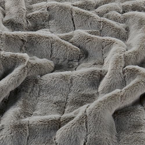 Home Soft Things Faux Fur Throw Blanket and 2 Pillow Covers Set