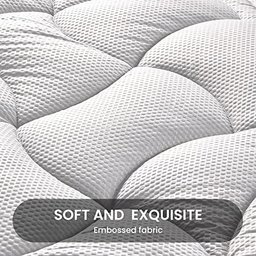 SLEEP ZONE Cooling Cal King Mattress Topper Silver Grey 1
