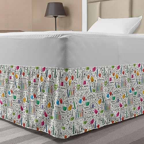 Ambesonne Scientist Bed Skirt with Elastic Wrap