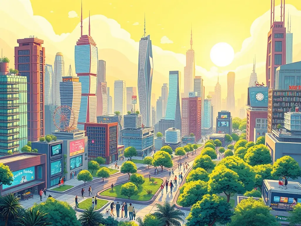 A visually compelling image depicting a smart city with integrated IoT devices, showcasing PYRALITH LTD's expertise in urban technology solutions.