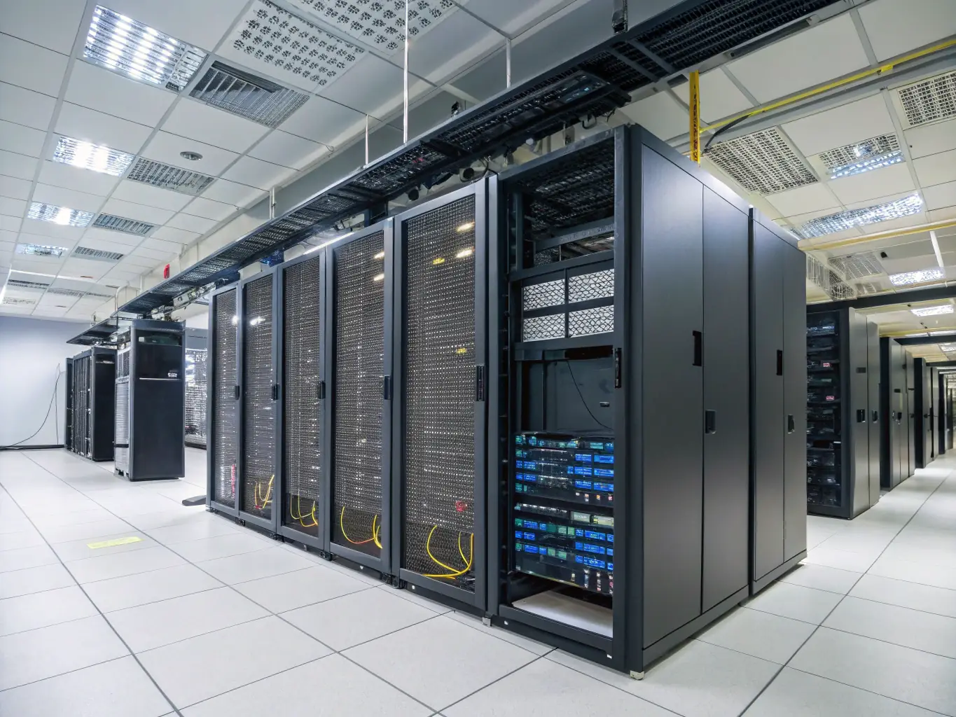 An image showing a cloud data center with interconnected servers, representing PYRALITH LTD's cloud computing capabilities.